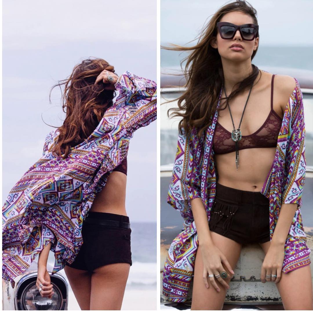 F4569 Tribal Geometric Beach Cover Up